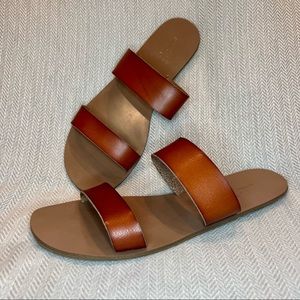 J. CREW Leather-Look 2-Strap Slide